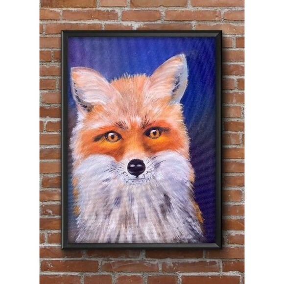Red Fox Original Oil Painting 12x16 inches Wildlife Fine Art Portrait Hand Paint - Picture 3 of 10
